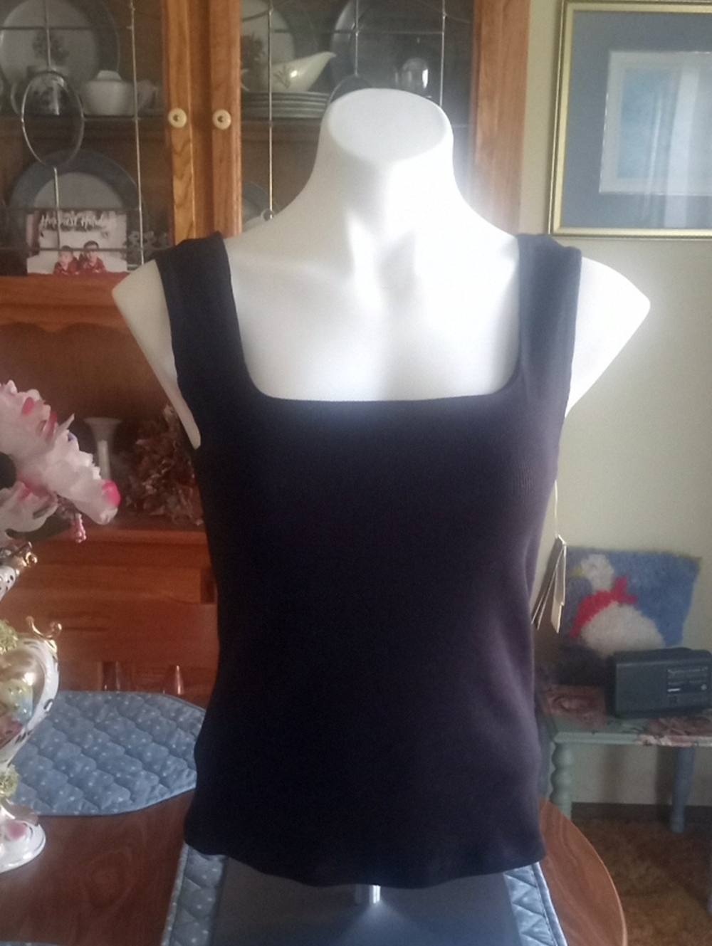 Ardene Black Square-Neck Tank Top